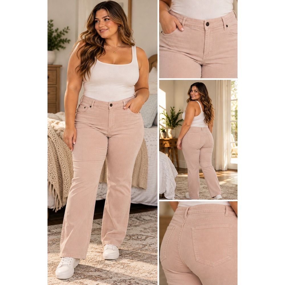 Talbots Corduroy Pants 18 Blush Pink Flawless Five-Pocket 98% Cotton #1677